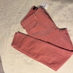 J. Crew size 28, tags still on never worn. Color Weathered Rose corduroy
